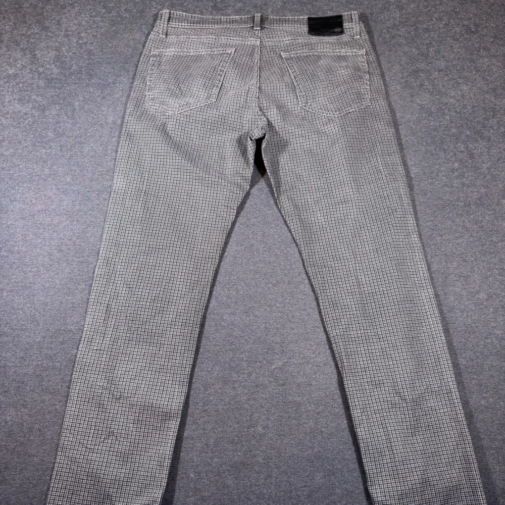 AG Adriano Goldschmied Tellis Pants Mens 36x34 Gray Plaid Modern Slim Fit Chino